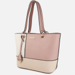 Pink & White Colourblocked Shoulder Bag