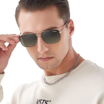 GREY JACK Polarized Polygon Sunglasses for Men Women,Stylish Metal Frame Sunglasses S1272