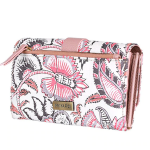 Women Pink & White Floral Printed PU Two Fold Wallet