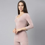 Women Pink Solid Thermal Top