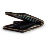 Black Leather Zip Wallet