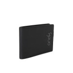 Unisex Black Solid Premium Two Fold Wallet