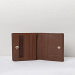 Men Tan Leather Two Fold Wallet