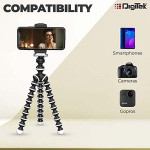 DIGITEK® (DTR 260 GT) Gorilla Tripod/Mini 33 cm (13 Inch) Tripod for Mobile Phone with Phone Mount & Remote, Flexible Gorilla Stand for DSLR & Action