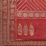 Red & Gold-Toned Woven Design Bandhani Saree