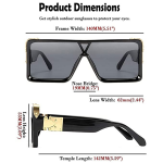 Dervin Retro Square Oversized Sunglasses for Men and Women