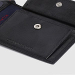 Men Black Solid Genuine Leather Two Fold Wallet