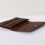 Men Tan Leather Two Fold Wallet