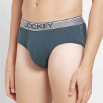 Men Grey Solid Pure Combed Cotton Basic Briefs